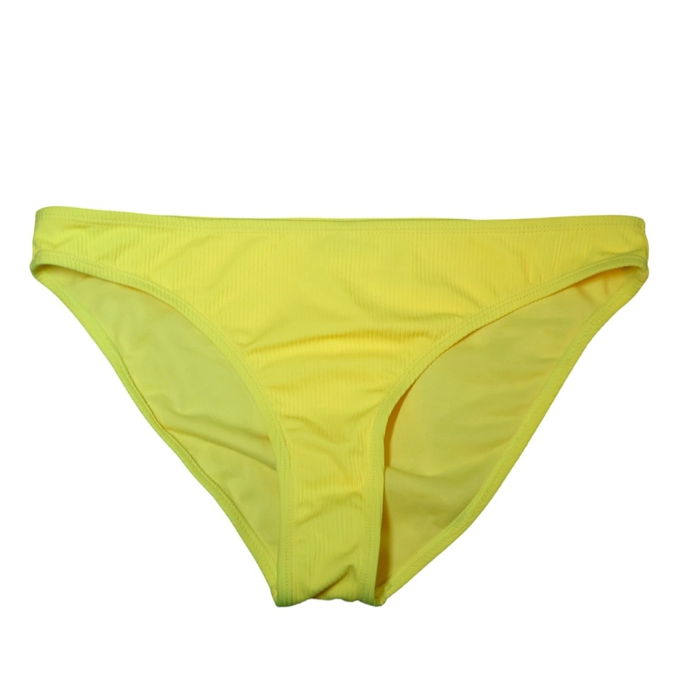 California Waves Ribbed Bikini Bottom XL Neon Yellow Lime Chartreuse NWT